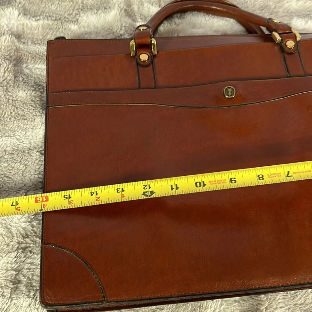Vintage Gold Pfeil sport 16” Brown Leather Briefcase Portfolio Document Bag